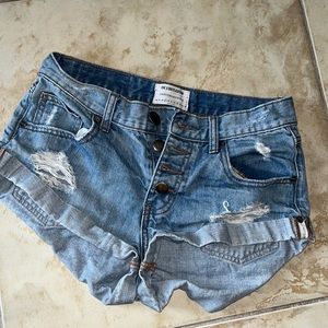 One teaspoon navy shorts with rips